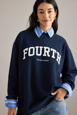 Sweat-shirt à slogan en taille: XS chez Anthropologie - 4th & Reckless - Modalova