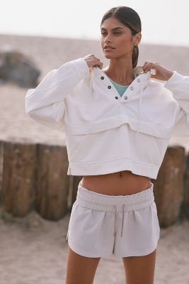 Daily Practice By Anthropologie Henley Sweatshirt In White