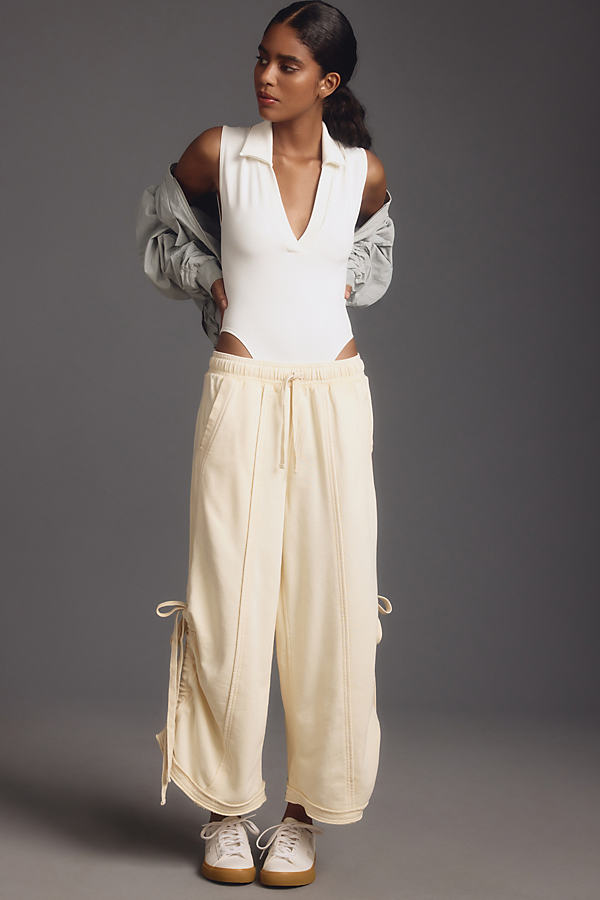 Daily Practice by Anthropologie Daia Ruched Cropped Trousers