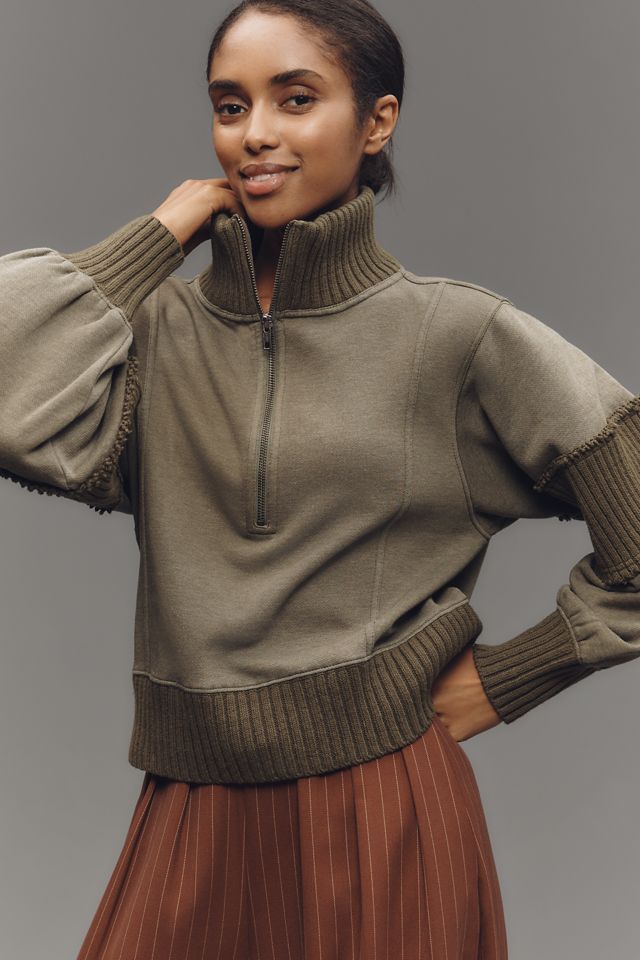 Daily Practice by Anthropologie Mock-Neck Half-Zip Pullover #1