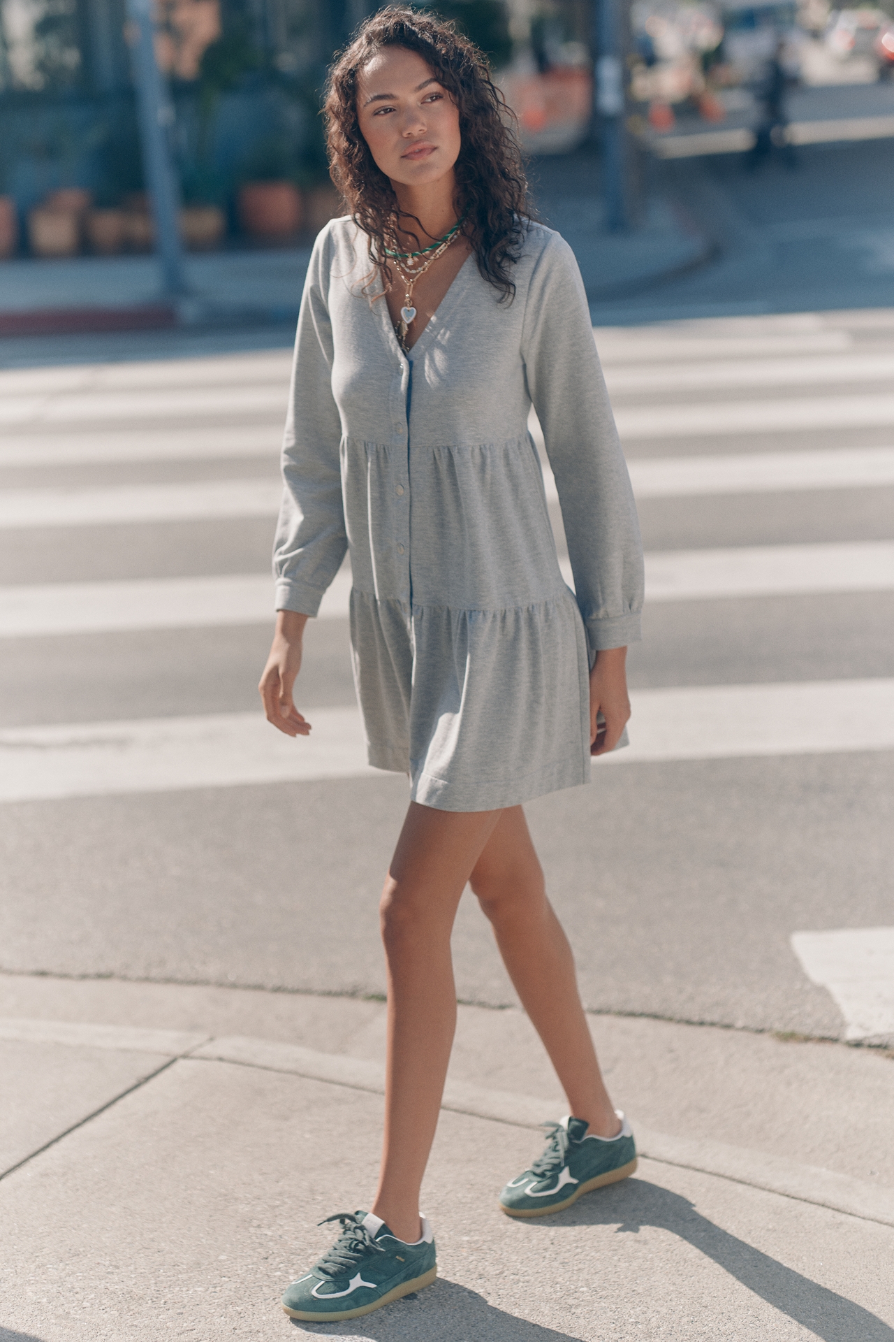 Sundays Dakota Tiered Button-Front Dress