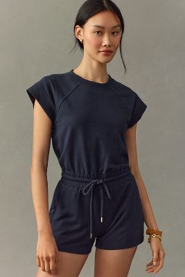 Neil Short-Sleeve Back-Cutout Romper