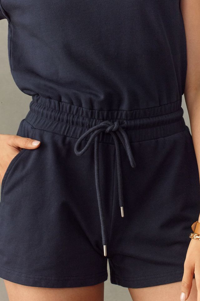Sundays Neil Short-Sleeve Back-Cutout Romper #3