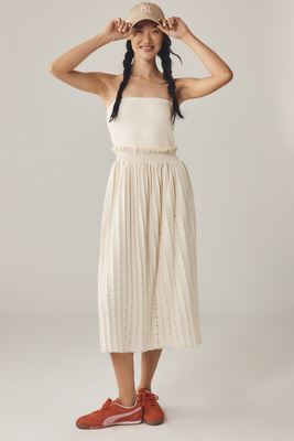 Anthropologie Sundays Manon Cotton Strapless Midi Dress In White
