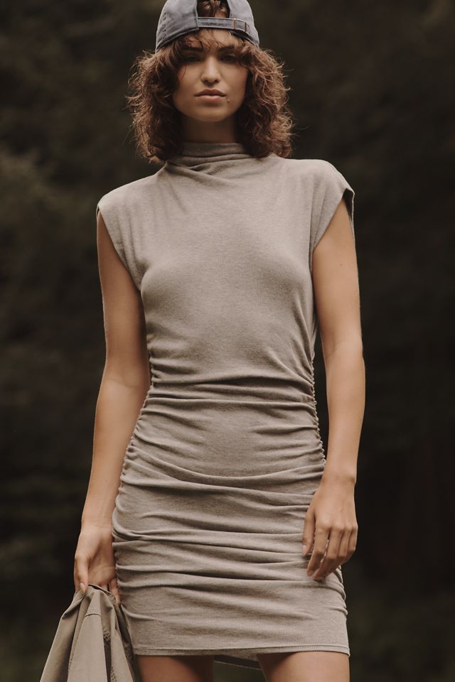 Michael Stars Gia Ribbed Power Shoulder Mini Dress #3