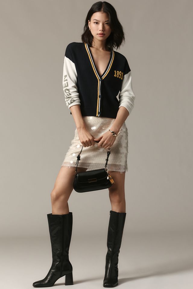 Tretorn Cropped Colorblock Cardigan Sweater #1