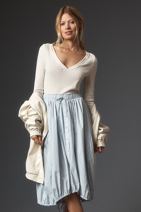 Daily Practice by Anthropologie Long-Sleeve Mockable Midi Dress