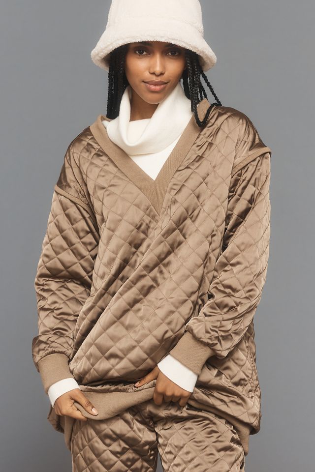 Flat White Quilted Pullover #1