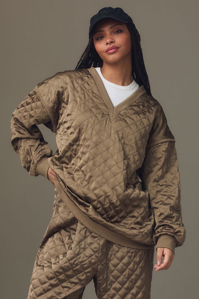 Flat White Quilted Pullover #4