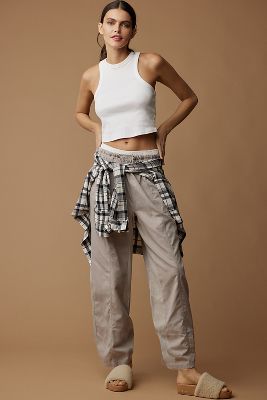 Pleated Wide Leg Cargo Pants