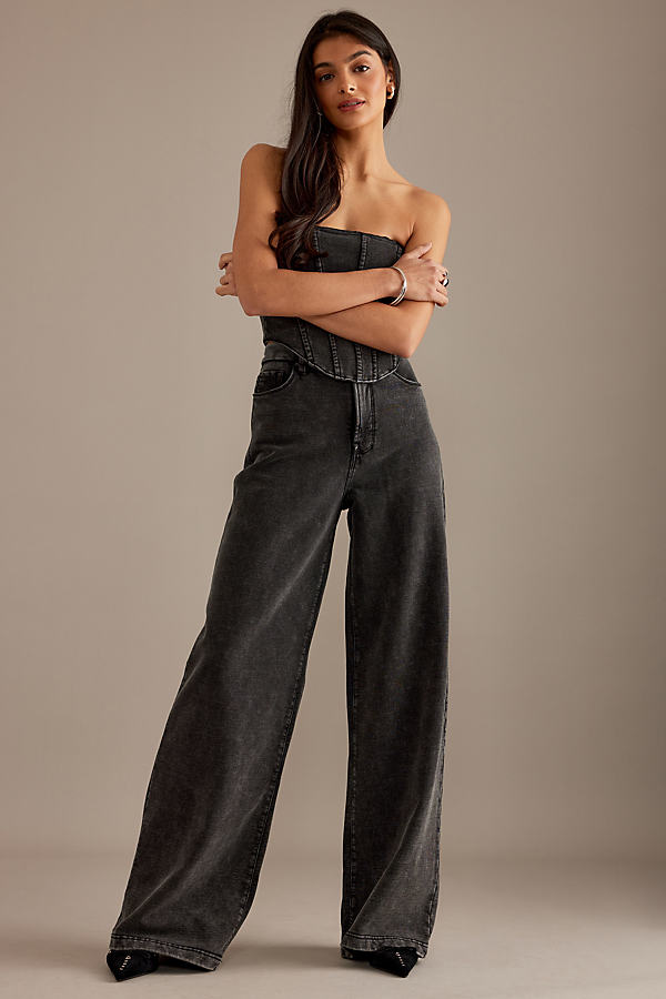 Good American Jeanius Terry High-Rise Wide-Leg Joggers