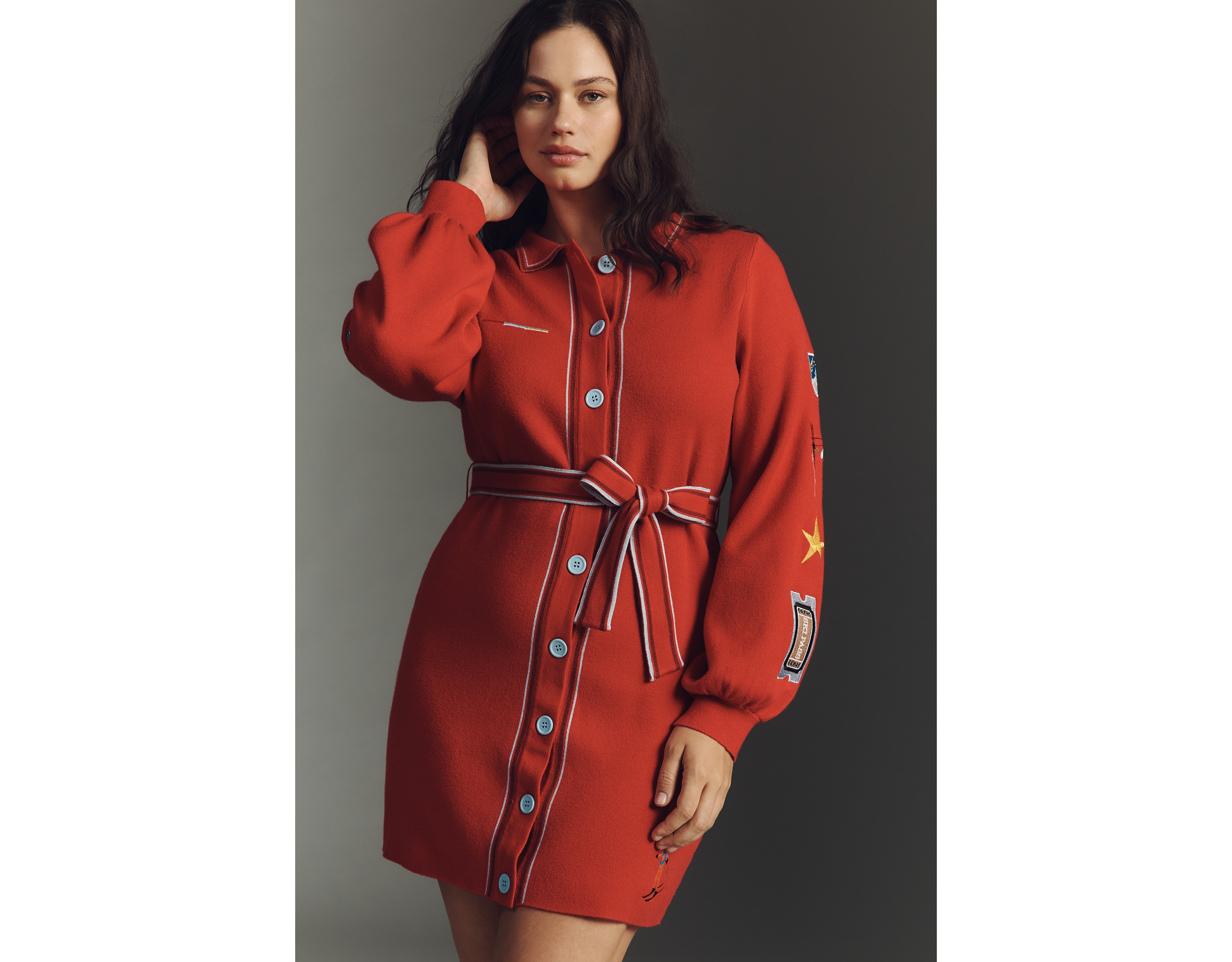 Never Fully Dressed Ski Buttondown Sweater Dress