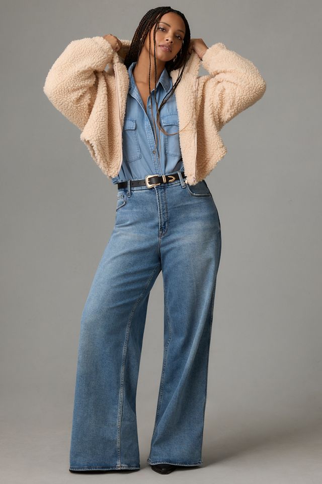 Daily Practice by Anthropologie Faux Shearling Crop Zip-Up Jacket #7