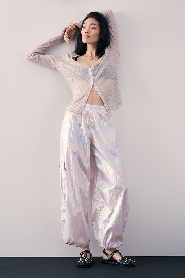 Daily Practice by Anthropologie Iridescent Parachute Pants