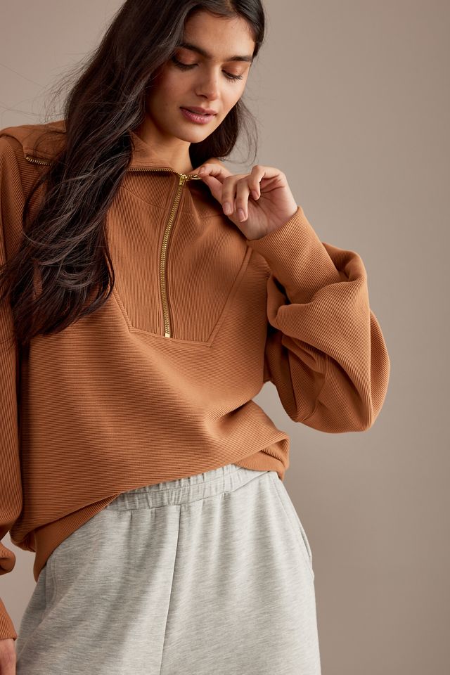 Varley Vine Half-Zip Ribbed Jersey Sweatshirt #1