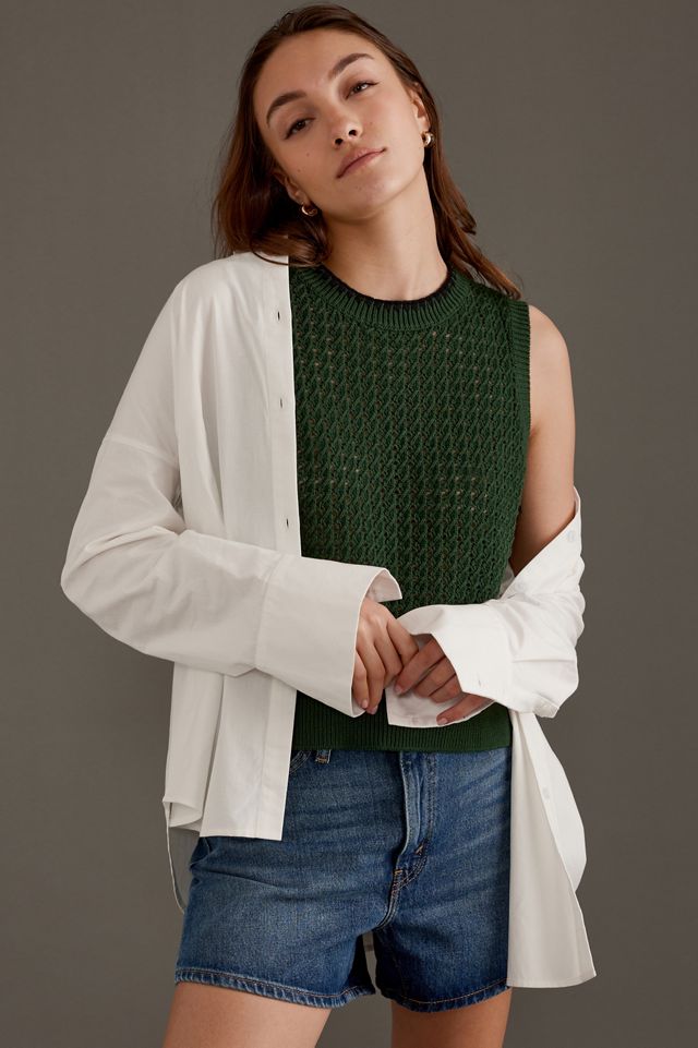 Varley delaney crew neck open stitch knit vest anthropologie uk