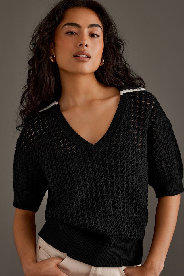 Varley Wren Knit Polo in Zephyr Mauve/Port