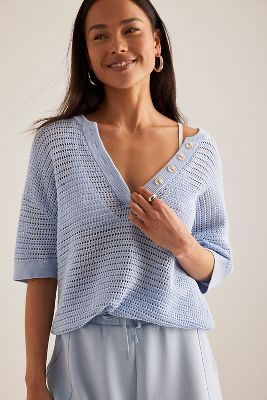 T-shirt en maille Callie en Blue taille: XS chez Anthropologie - Varley - Modalova