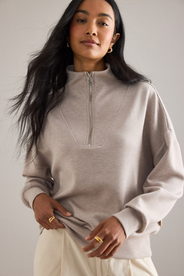 Varley Hawley Half-zip Sweatshirt In Neutral