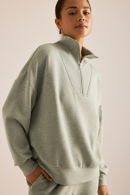 Varley Hawley Half-zip Sweatshirt In Green