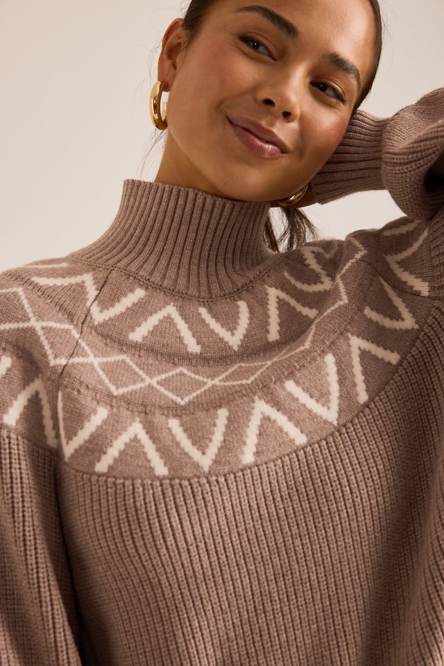 Varley Marcie Fairisle Turtleneck Jumper #1