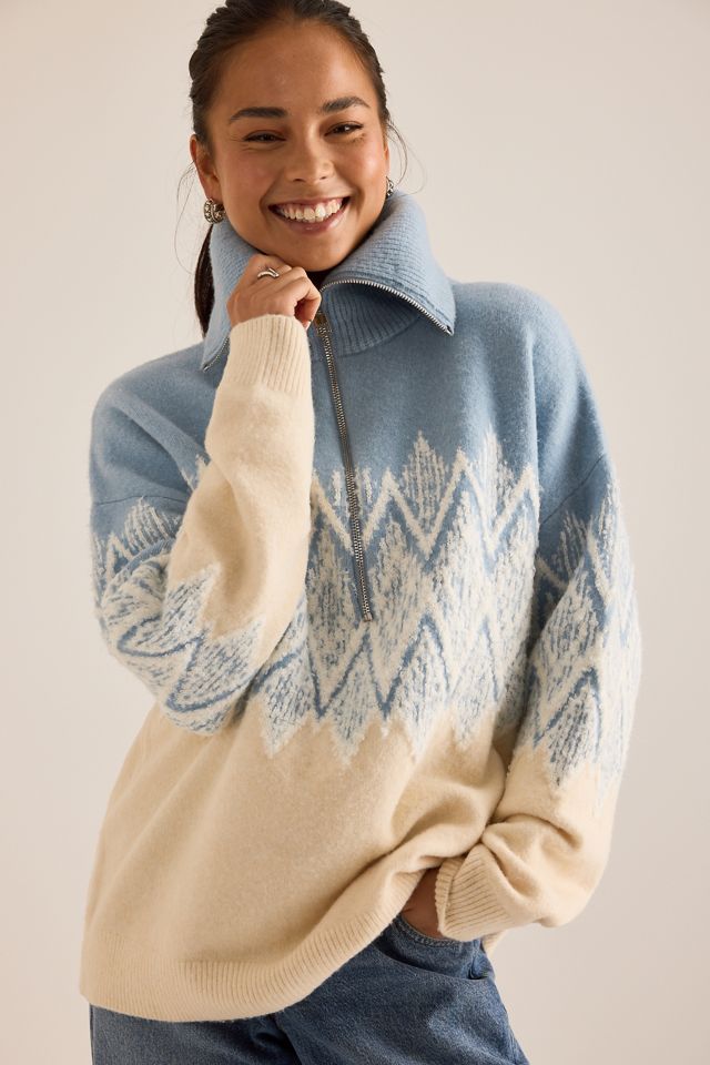 Varley Hedda Fairisle Half-Zip Jumper #3