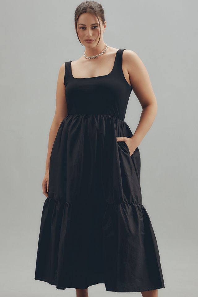 Eloquii Plus Sleeveless Twofer Tiered Maxi Dress #3