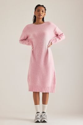 Daily Practice By Anthropologie Turtleneck Midi Jumper Dress In Pink