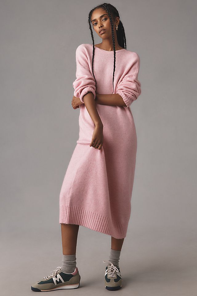 sweater midi dress What You Need Oatmeal Brown Dress, X-Large - The Mint Julep Boutique split cuffs Slit Split Hem Long Sleeve