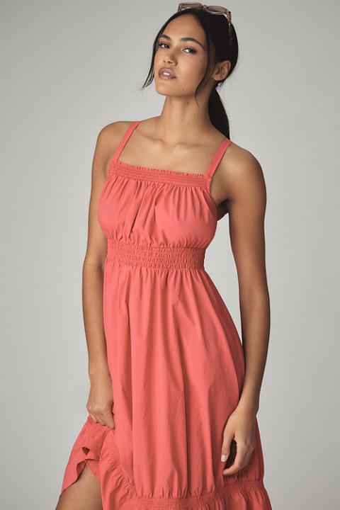Daily Practice Tiered High-Low Midi Dress