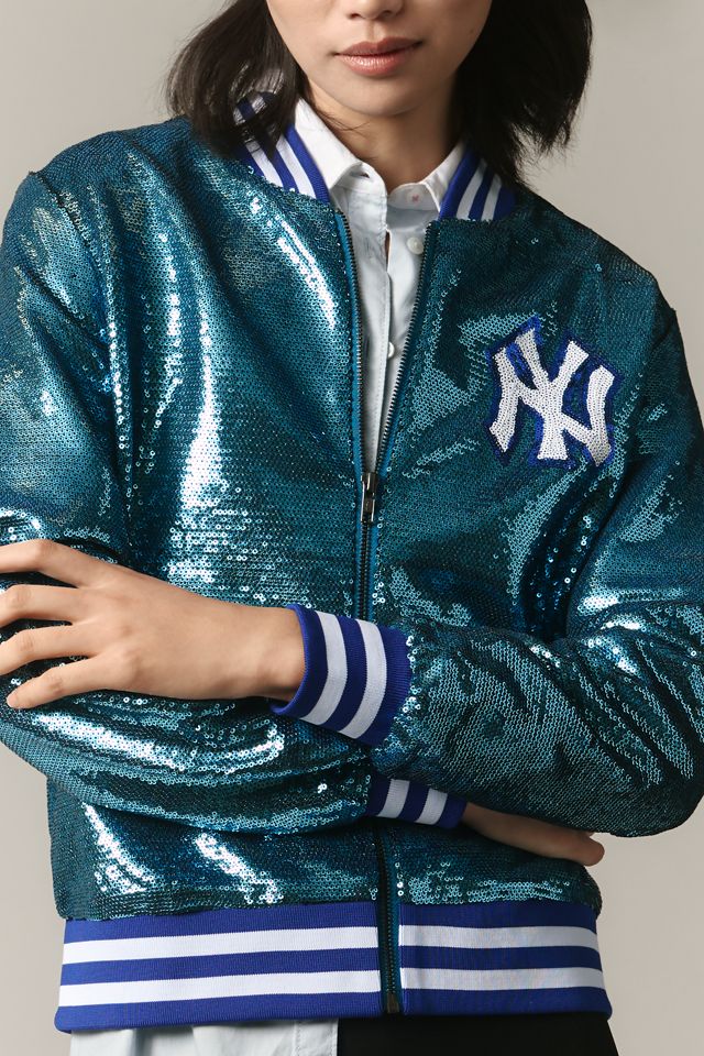 The Wild Collective NY Yankees Sequin Bomber Jacket | Anthropologie
