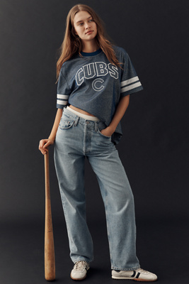 The Wild Collective X Anthropologie Mlb Short-sleeve Graphic Tee In Gray