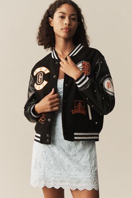 The Wild Collective x Anthropologie MLB Letterman Jacket