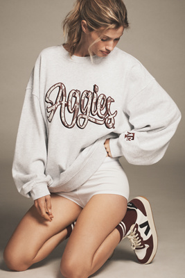 The Wild Collective X Anthropologie Ncaa Cotton Sweatshirt In White