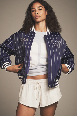 The Wild Collective X Anthropologie Bomber Jacket In Purple