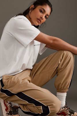 The Upside Kendall Sports Stripe Cargo Trousers In White