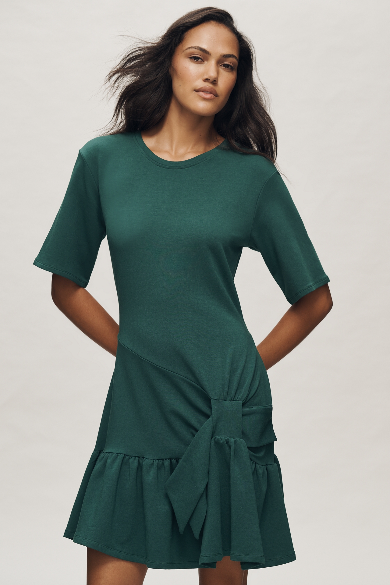 Daily Practice Short-Sleeve Drop-Waist T-Shirt Mini Dress