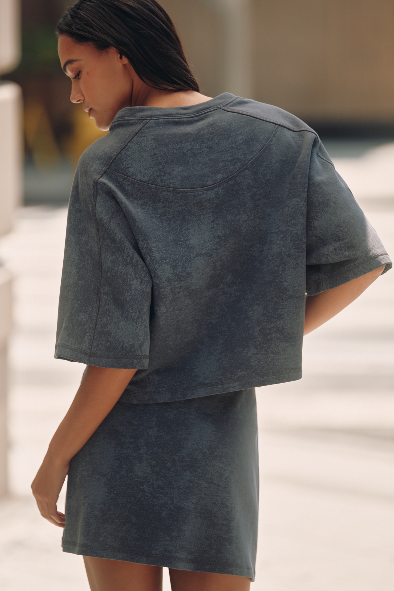 Daily Practice Short-Sleeve Washed Sweatshirt