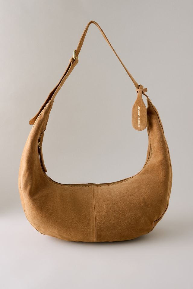 By Anthropologie Suede Half Moon Bag #1
