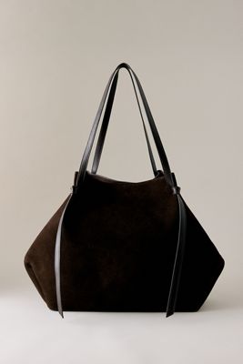 Borsa Shopper in Pelle Scamosciata
