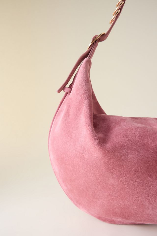 Rounded Suede Buckle Shoulder Bag #1