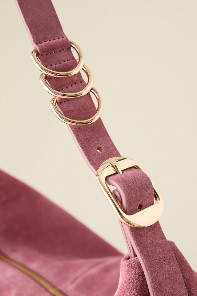 Rounded Suede Buckle Shoulder Bag #3