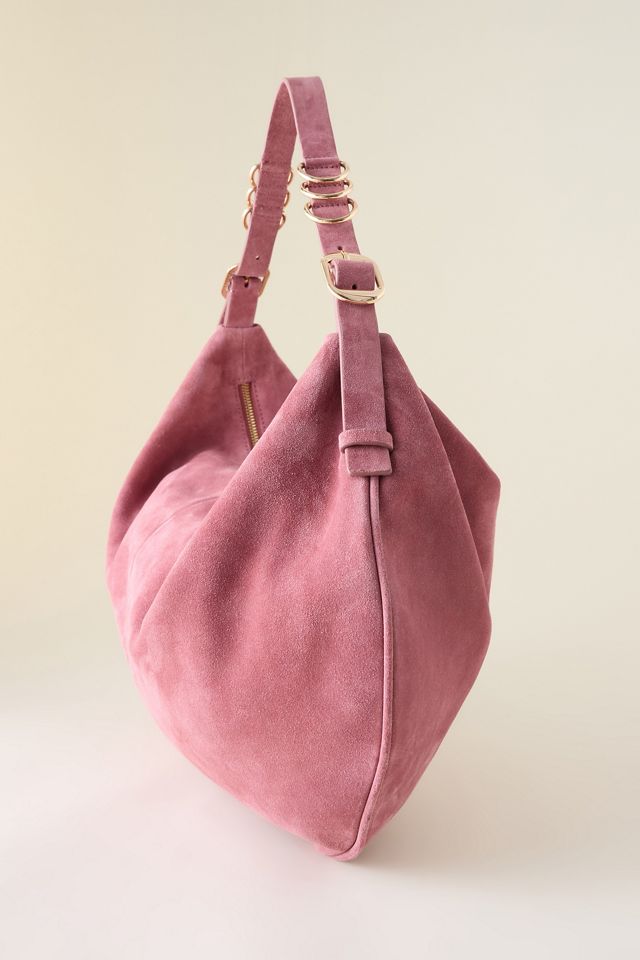 Rounded Suede Buckle Shoulder Bag #4