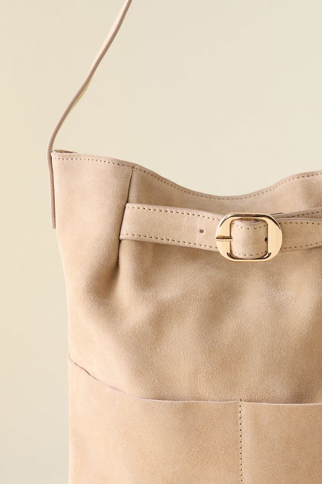 Suede Buckle Tote Bag #1