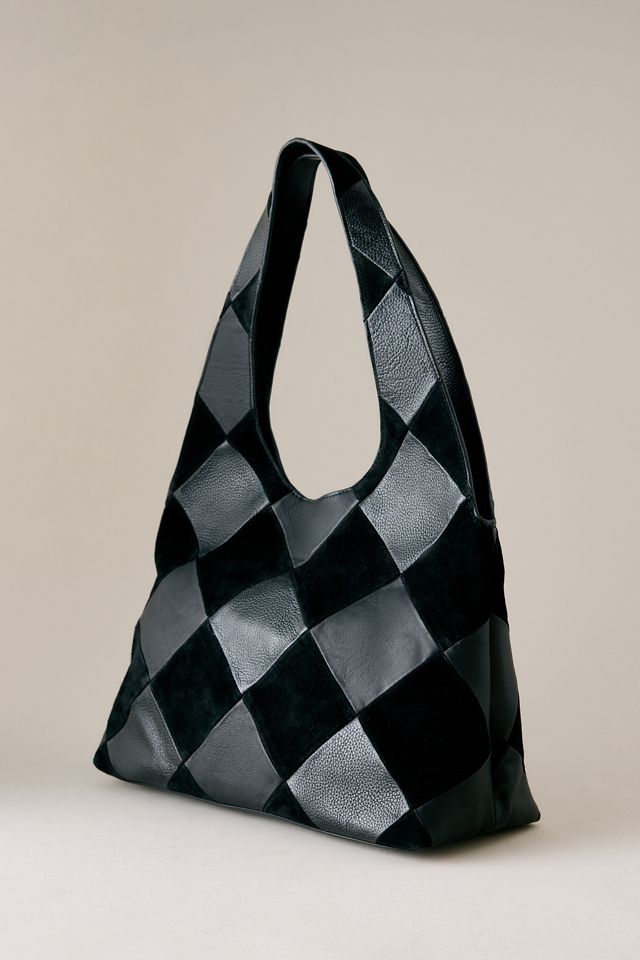 Patchwork Suede & Leather Tote Bag #1