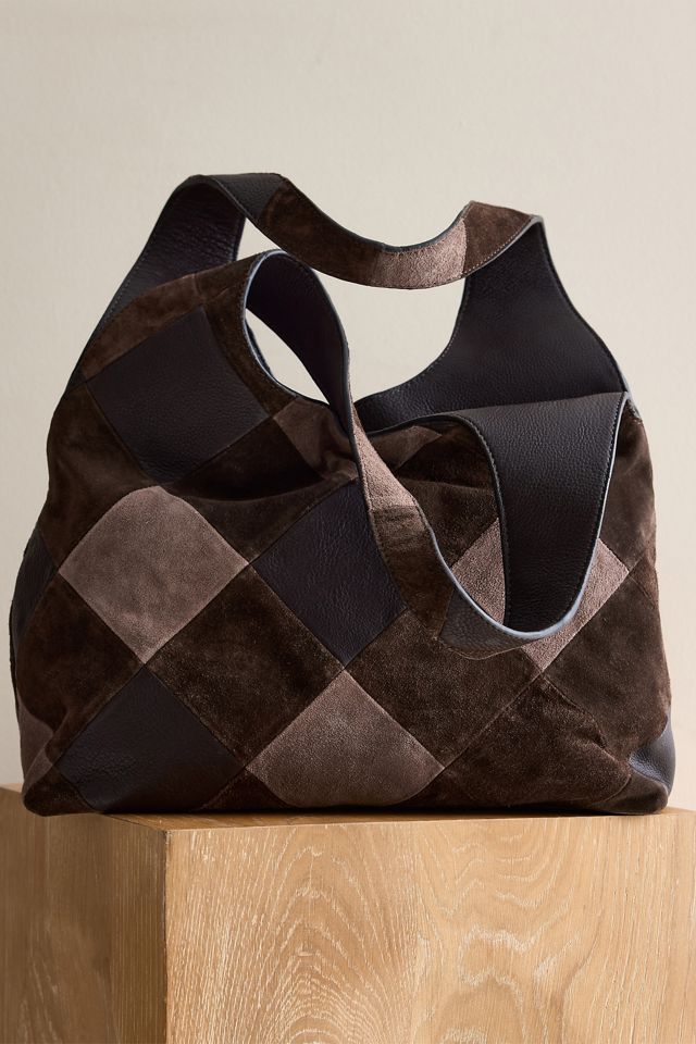 Bolso Tote de Gamuza y Cuero Patchwork #4