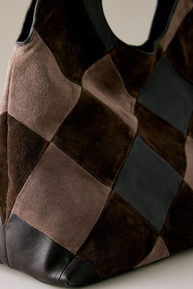 Patchwork Wildleder- & Leder-Tragetasche #2
