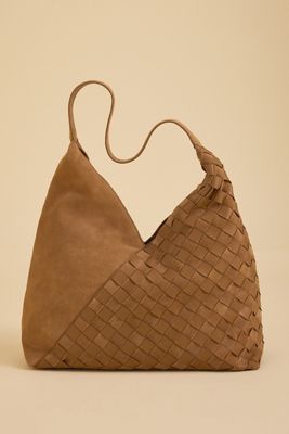 Sac hobo en cuir à damier