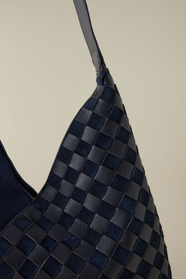 Checkerboard Leather Hobo Bag #2