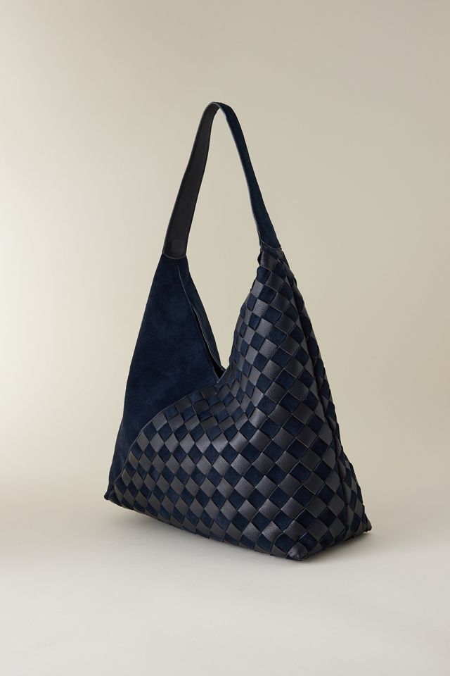 Checkerboard Leather Hobo Bag #4